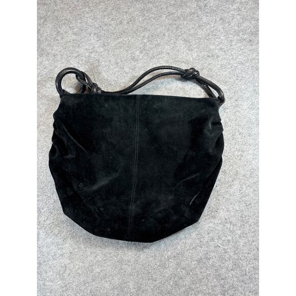 Seqouia Suede Hobo Shoulder Bag Knotted Leather Strap Minimalist Purse 90s Y2K - Picture 2 of 8